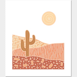 Abstract desert landscape - Brown Version Posters and Art